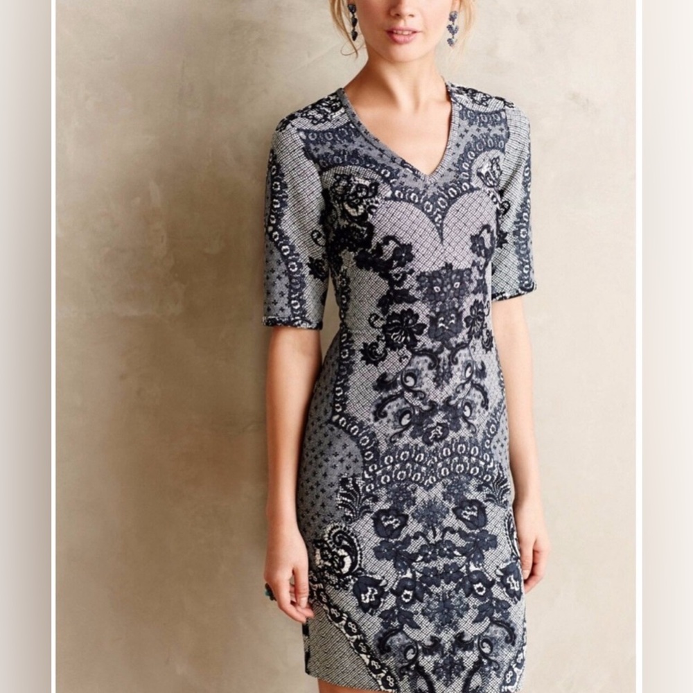 Anthropologie Yoana Baraschi Sketched Laced Dress
